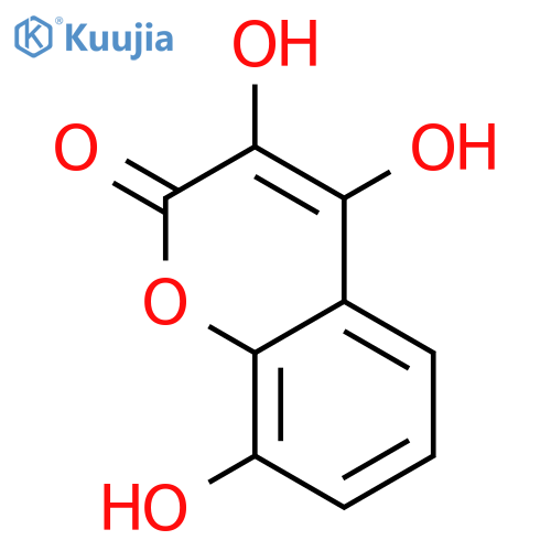 2H-1-Benzopyran-2-one, 3,4,8-trihydroxy- structure