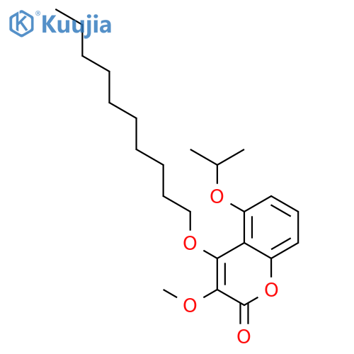 2H-1-Benzopyran-2-one, 4-(decyloxy)-3-methoxy-5-(1-methylethoxy)- structure