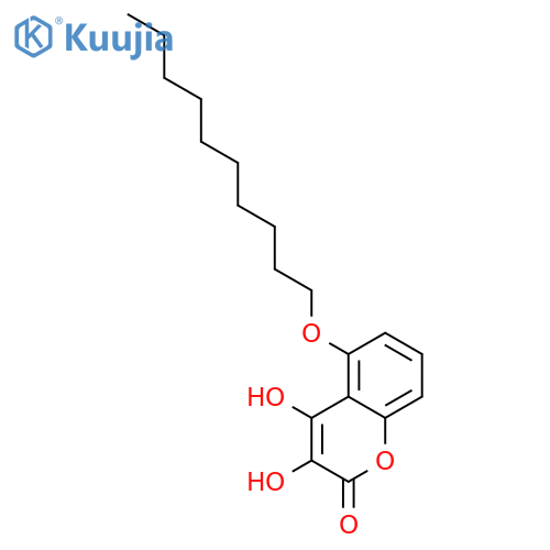 2H-1-Benzopyran-2-one, 5-(decyloxy)-3,4-dihydroxy- structure