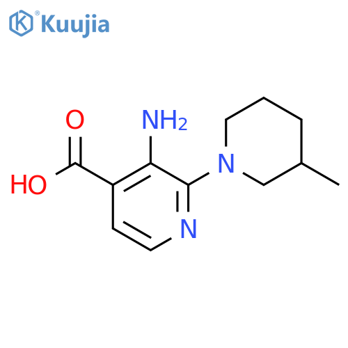 3-amino-2-(3-methylpiperidin-1-yl)pyridine-4-carboxylic acid structure