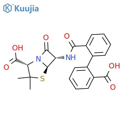 4-Thia-1-azabicyclo[3.2.0]heptane-2-carboxylicacid, 6-[[(2'-carboxy[1,1'-biphenyl]-2-yl)carbonyl]amino]-3,3-dimethyl-7-oxo-,(2S,5R,6R)- structure