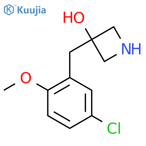 3-(5-chloro-2-methoxyphenyl)methylazetidin-3-ol structure