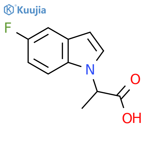 2-(5-Fluoro-1H-indol-1-yl)propanoic acid structure