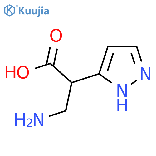 3-amino-2-(1H-pyrazol-3-yl)propanoic acid structure