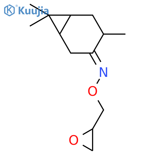Bicyclo[4.1.0]heptan-3-one, 4,7,7-trimethyl-, O-(oxiranylmethyl)oxime structure