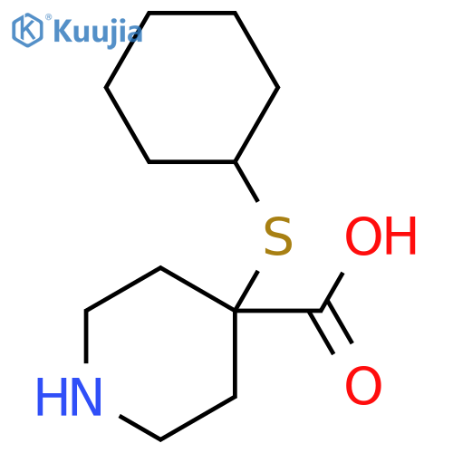 4-Piperidinecarboxylic acid, 4-(cyclohexylthio)- structure