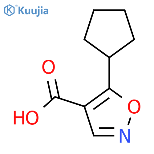 5-cyclopentyl-1,2-oxazole-4-carboxylic acid structure
