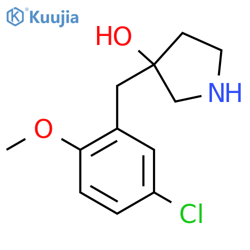 3-(5-chloro-2-methoxyphenyl)methylpyrrolidin-3-ol structure