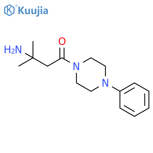 3-amino-3-methyl-1-(4-phenylpiperazin-1-yl)butan-1-one structure
