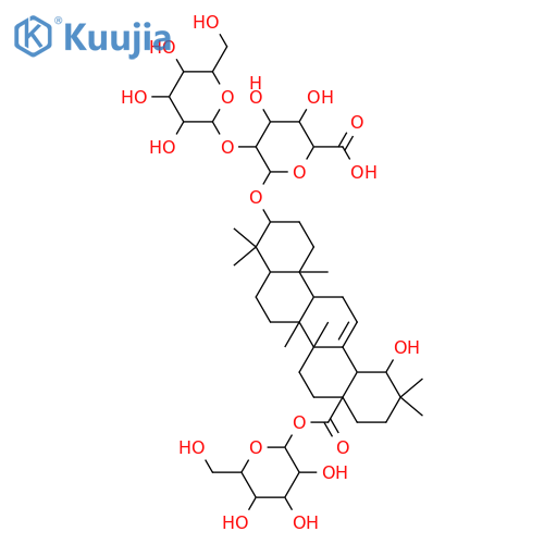 b-D-Glucopyranosiduronic acid, (3b,19a)-28-(b-D-glucopyranosyloxy)-19-hydroxy-28-oxoolean-12-en-3-yl 2-O-b-D-galactopyranosyl- (9CI) structure