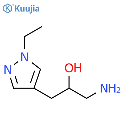 1-amino-3-(1-ethyl-1H-pyrazol-4-yl)propan-2-ol structure