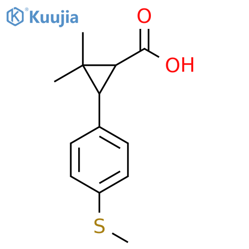 2,2-dimethyl-3-4-(methylsulfanyl)phenylcyclopropane-1-carboxylic acid structure