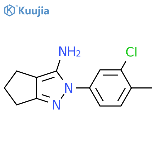2-(3-chloro-4-methylphenyl)-2H,4H,5H,6H-cyclopentacpyrazol-3-amine structure