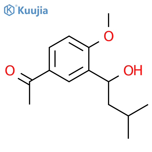 Ethanone, 1-[3-(1-hydroxy-3-methylbutyl)-4-methoxyphenyl]- structure