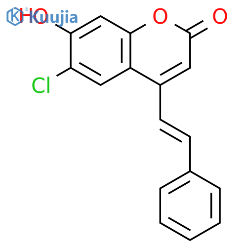 2H-1-Benzopyran-2-one, 6-chloro-7-hydroxy-4-(2-phenylethenyl)- structure