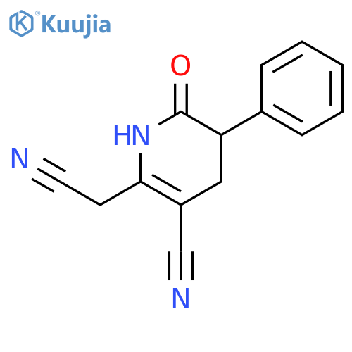 2-Pyridineacetonitrile, 3-cyano-1,4,5,6-tetrahydro-6-oxo-5-phenyl- structure