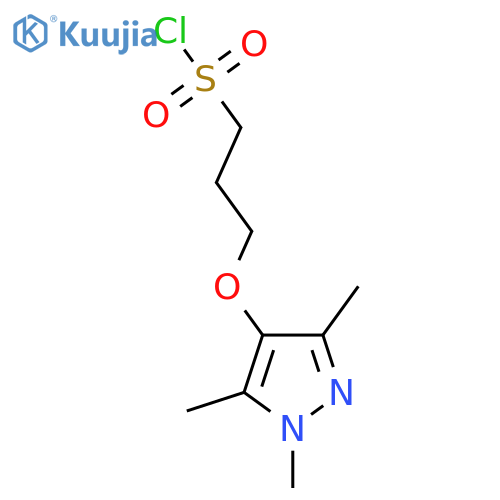 3-(trimethyl-1H-pyrazol-4-yl)oxypropane-1-sulfonyl chloride structure