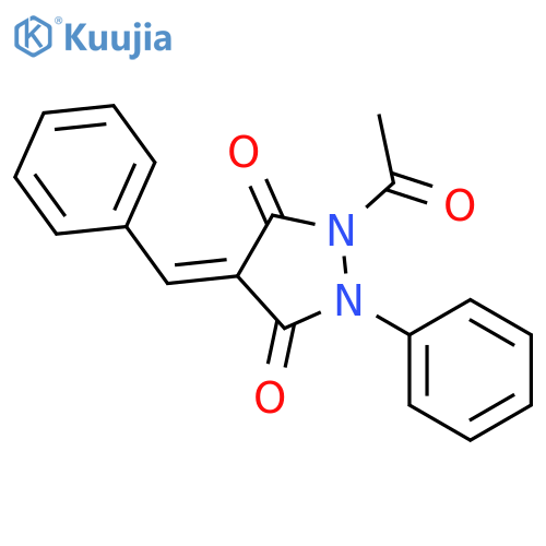 3,5-Pyrazolidinedione, 1-acetyl-2-phenyl-4-(phenylmethylene)- structure