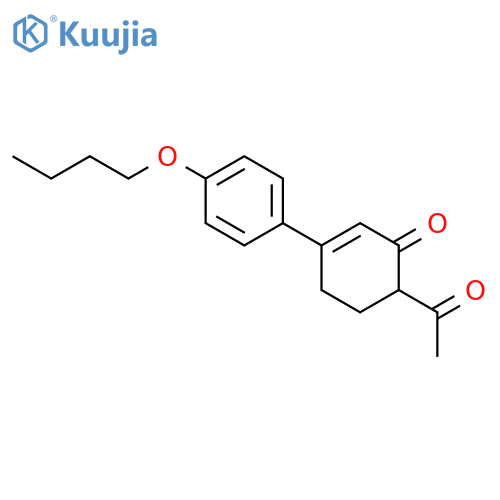2-Cyclohexen-1-one, 6-acetyl-3-(4-butoxyphenyl)- structure