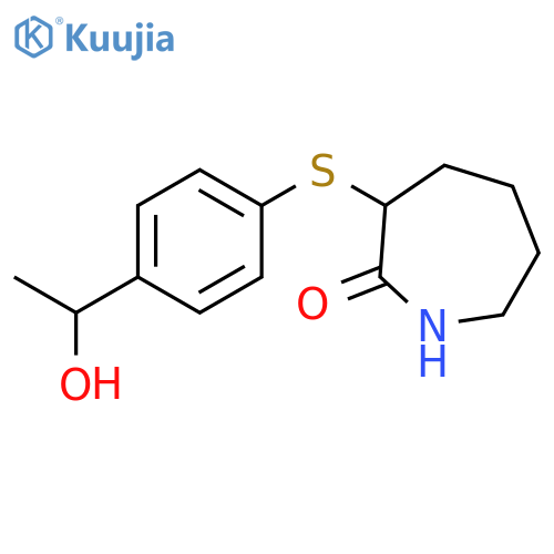3-{[4-(1-hydroxyethyl)phenyl]sulfanyl}azepan-2-one structure