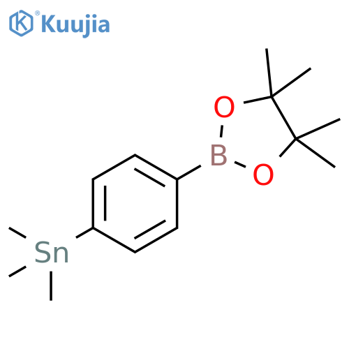 1,3,2-Dioxaborolane, 4,4,5,5-tetramethyl-2-[4-(trimethylstannyl)phenyl]- structure