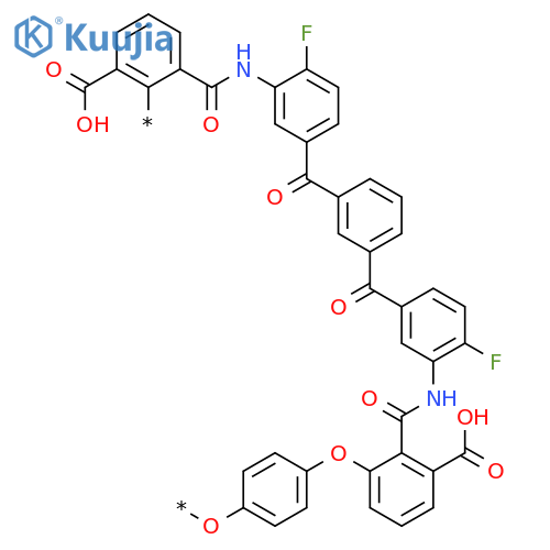 POLY[OXY-1,4-PHENYLENEOXY(CARBOXYPHENYLENE)CARBONYLIMINO(6-FLUORO-1,3-PHENYLENE)CARBONYL-1,3-PHENYLENECARBONYL(4-FLUORO-1,3-PHENYLENE)IMINOCARBONYL(CARBOXYPHENYLENE)] structure