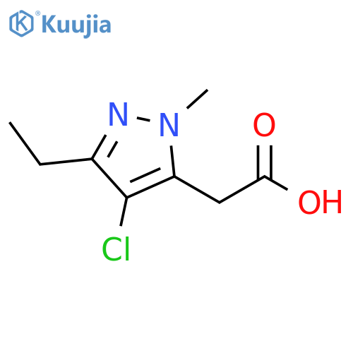 2-(4-chloro-3-ethyl-1-methyl-1H-pyrazol-5-yl)acetic acid structure