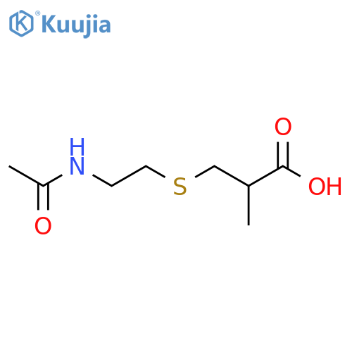 3-(2-acetamidoethyl)sulfanyl-2-methylpropanoic acid structure