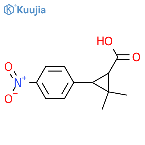 2,2-dimethyl-3-(4-nitrophenyl)cyclopropane-1-carboxylic acid structure