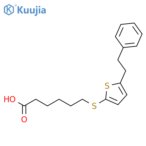 Hexanoic acid, 6-[[5-(2-phenylethyl)-2-thienyl]thio]- structure