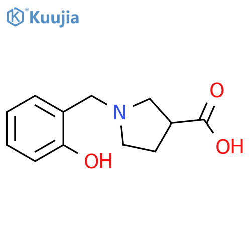 1-[(2-hydroxyphenyl)methyl]pyrrolidine-3-carboxylic acid structure