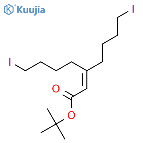 2-Heptenoic acid, 7-iodo-3-(4-iodobutyl)-, 1,1-dimethylethyl ester structure