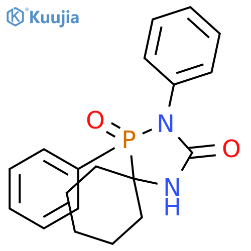 2,4-Diaza-1-phosphaspiro[4.5]decan-3-one, 1,2-diphenyl-, 1-oxide structure