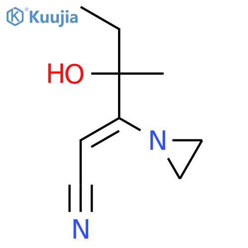 2-Hexenenitrile, 3-(1-aziridinyl)-4-hydroxy-4-methyl-, (Z)- structure