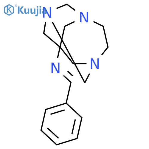 1,3,6-Triazatricyclo[4.3.1.13,8]undecan-8-amine, N-(phenylmethylene)- structure