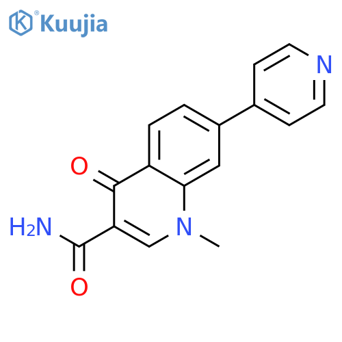 3-Quinolinecarboxamide, 1,4-dihydro-1-methyl-4-oxo-7-(4-pyridinyl)- structure