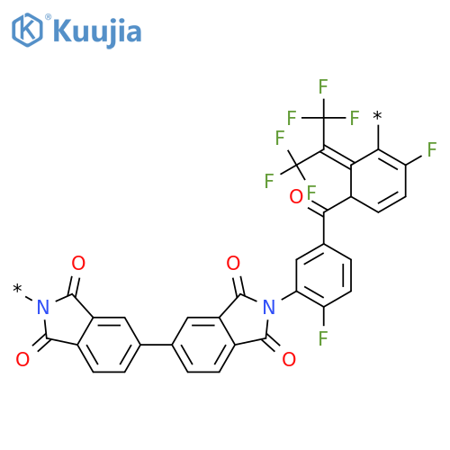 Poly[(1,3-dihydro-1,3-dioxo-2H-isoindole-2,5-diyl)[2,2,2-trifluoro-1-(trifluoromethyl)ethylidene](1,3-dihydro-1,3-dioxo-2H-isoindole-5,2-diyl)(6-fluoro-1,3-phenylene)carbonyl(4-fluoro-1,3-phenylene)] structure