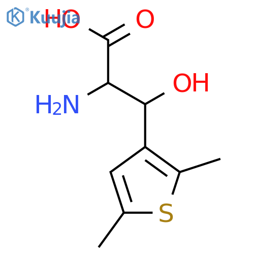 2-amino-3-(2,5-dimethylthiophen-3-yl)-3-hydroxypropanoic acid structure