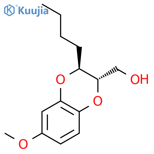 1,4-Benzodioxin-2-methanol, 3-butyl-2,3-dihydro-6-methoxy-, trans-(±)- structure