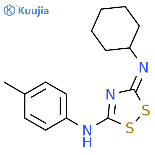 3H-1,2,4-Dithiazol-5-amine, 3-(cyclohexylimino)-N-(4-methylphenyl)- structure