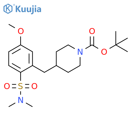 1-Piperidinecarboxylic acid,4-[[2-[(dimethylamino)sulfonyl]-5-methoxyphenyl]methyl]-,1,1-dimethylethyl ester structure