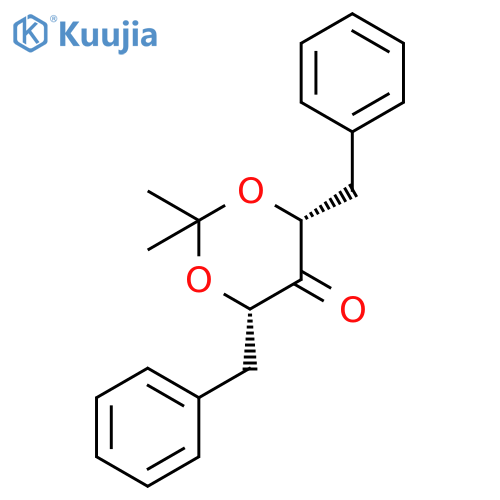 1,3-Dioxan-5-one, 2,2-dimethyl-4,6-bis(phenylmethyl)-, cis- structure