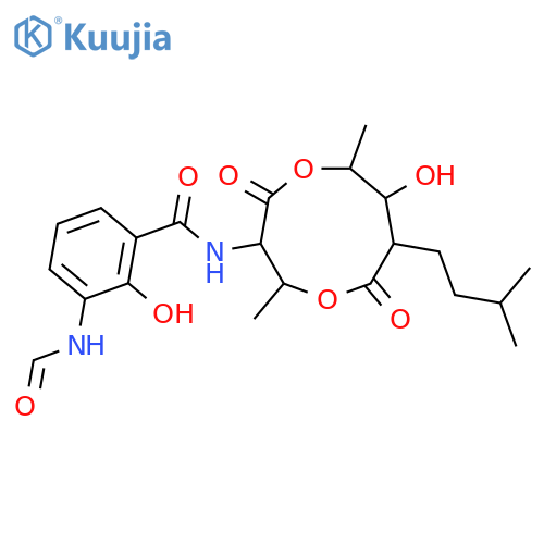 Benzamide,3-(formylamino)-2-hydroxy-N-[(2R,3S,6S,7R,8R)-7-hydroxy-2,6-dimethyl-8-(3-methylbutyl)-4,9-dioxo-1,5-dioxonan-3-yl]-(9CI) structure