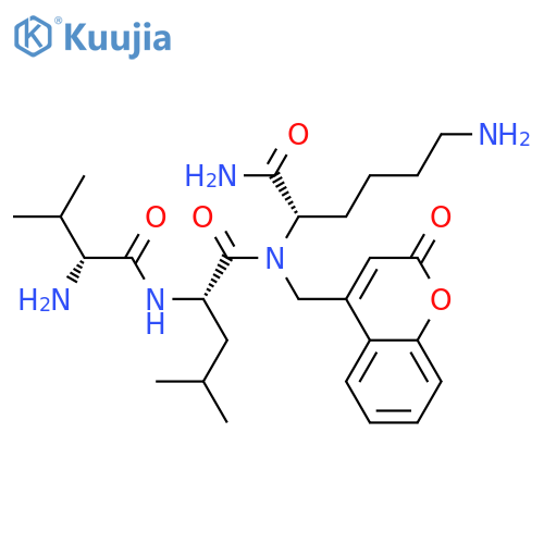 L-Lysinamide,D-valyl-L-leucyl-N-[(2-oxo-2H-1-benzopyran-4-yl)methyl]- (9CI) structure