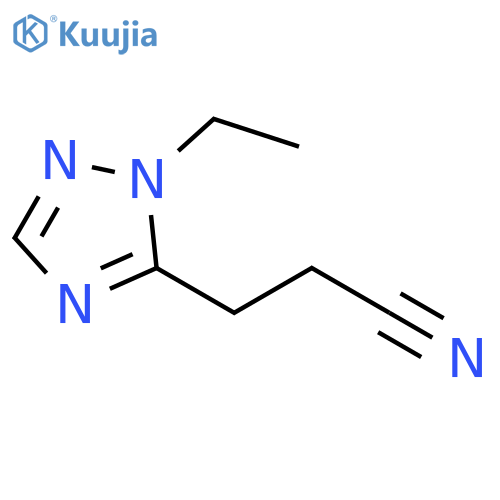 3-(1-ethyl-1H-1,2,4-triazol-5-yl)propanenitrile structure