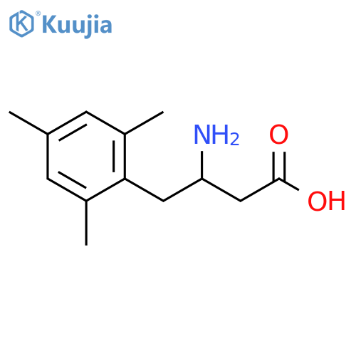 3-amino-4-(2,4,6-trimethylphenyl)butanoic acid structure