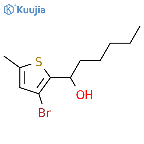 1-(3-bromo-5-methylthiophen-2-yl)hexan-1-ol structure