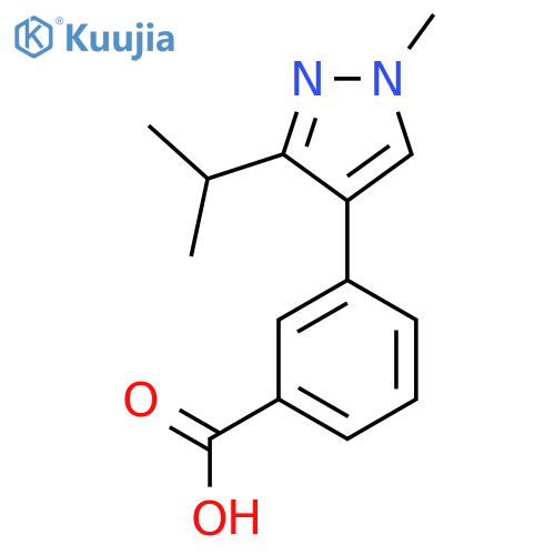 3-[1-methyl-3-(propan-2-yl)-1H-pyrazol-4-yl]benzoic acid structure