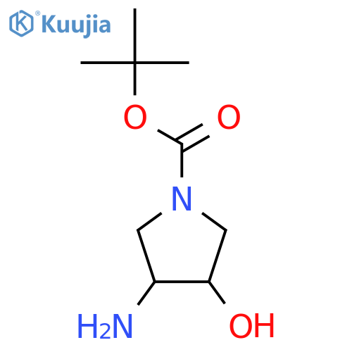 tert-butyl trans-3-amino-4-hydroxy-pyrrolidine-1-carboxylate structure