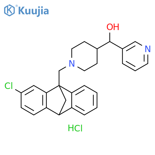 3-Pyridinemethanol, α-[1-[(2-chloro-9,10-dihydro-9,10-methanoanthracen-9-yl)methyl]-4-piperidinyl]-, hydrochloride (1:2) structure